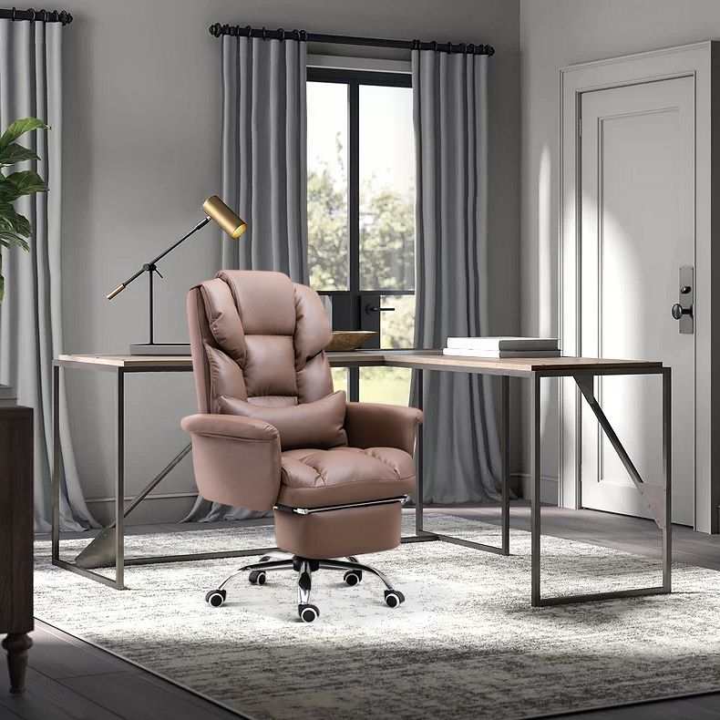 High Back Office Chair Faux Leather Upholstered Managers Chair