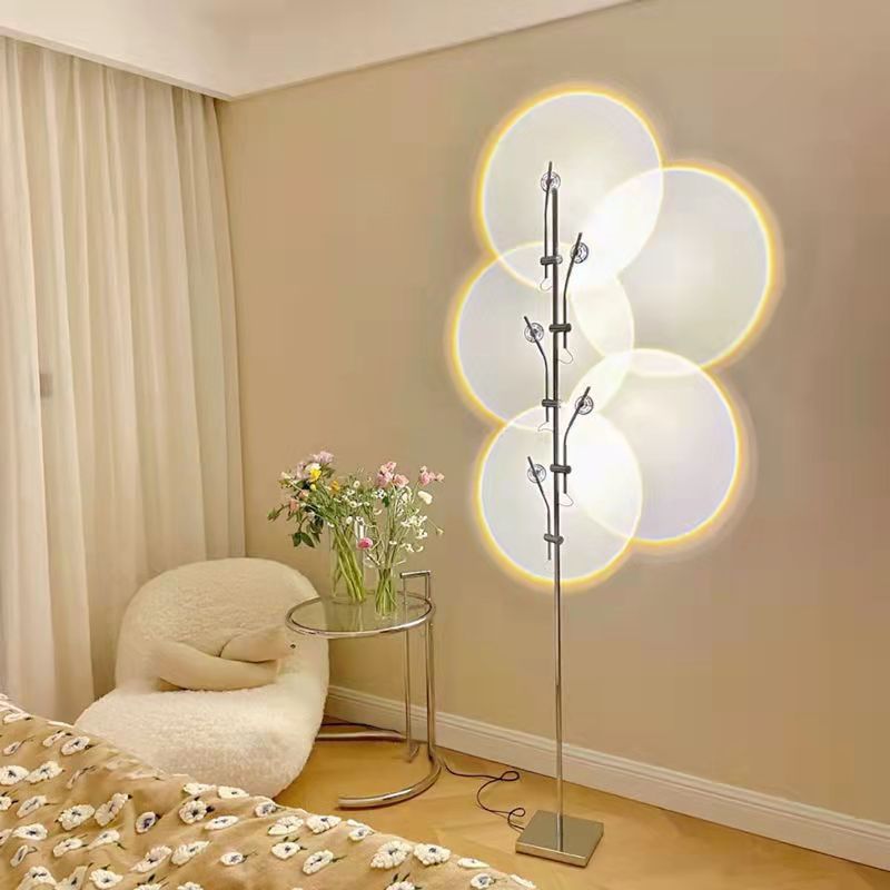 Modern Floor Light Multi Lights LED Floor Standing Light with Glass Shade for Bedroom