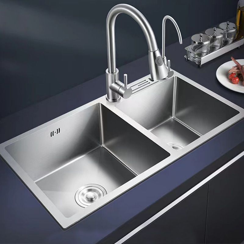 Contemporary Style Kitchen Sink Soundproof Detail Kitchen Sink with Basket Strainer