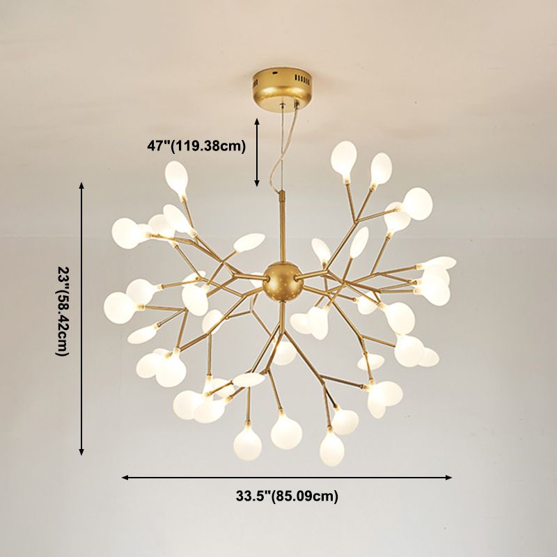 Chandelier Gold Firefly Chandelier Motal Multi Lights Plafond Chandelier pour le salon