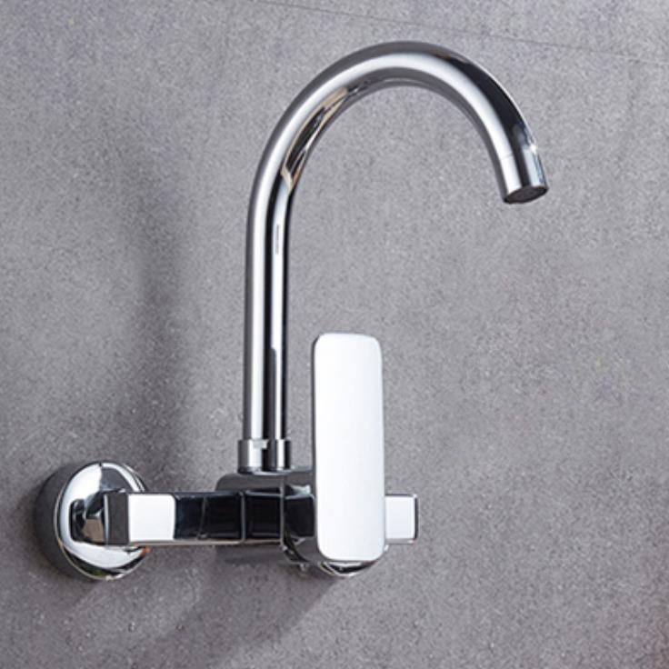 Industrial Kitchen Faucet Lever Handle Wall Mounted High Arc Faucet