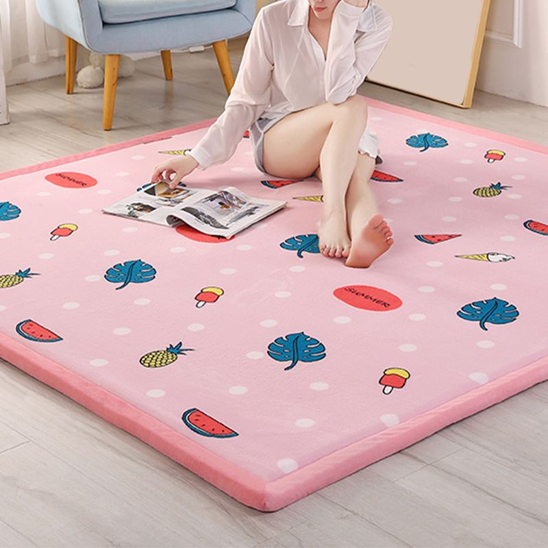 Tapis à motifs de dessins animés Multicolor Polyester Area Tapis Anti-slip Machine Wash tapis pour la chambre pour enfants