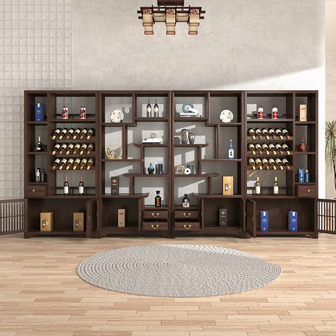 Modern Style Floor Wine Rack Wooden Frame Wine Bottle Rack for Home