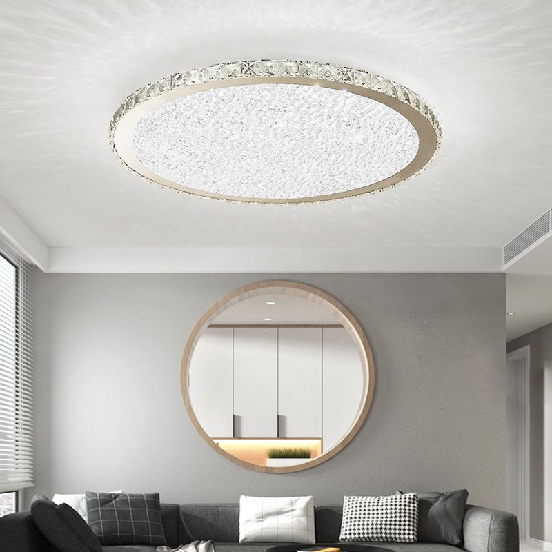 1 Light Round Flush Ceiling Lights Modern Style Metal Flush Mount Lights