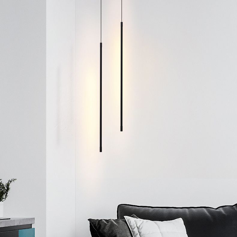 Modern Minimalist Linear Pendant Lighting Fixtures Aluminum Pendant Ceiling Lights for Bedroom