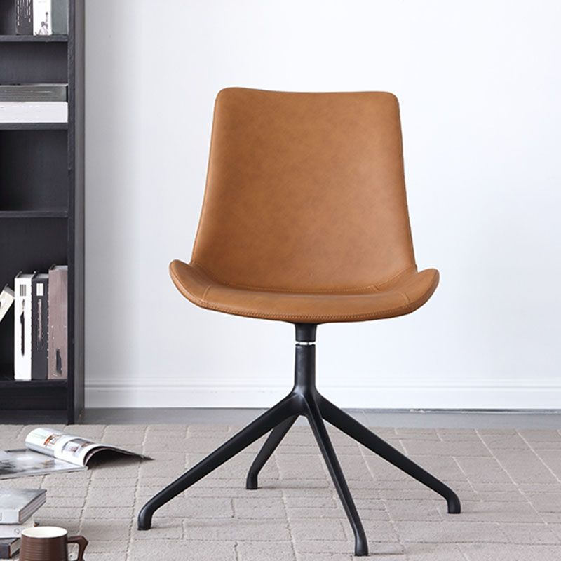 Contemporary No Arm Task Chair Leather Conference Chair for Office