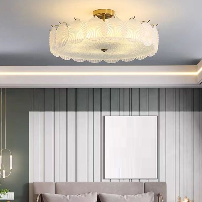 Creative Ceiling Light Simple Glass Flush Mount Light Fixture for Bedroom