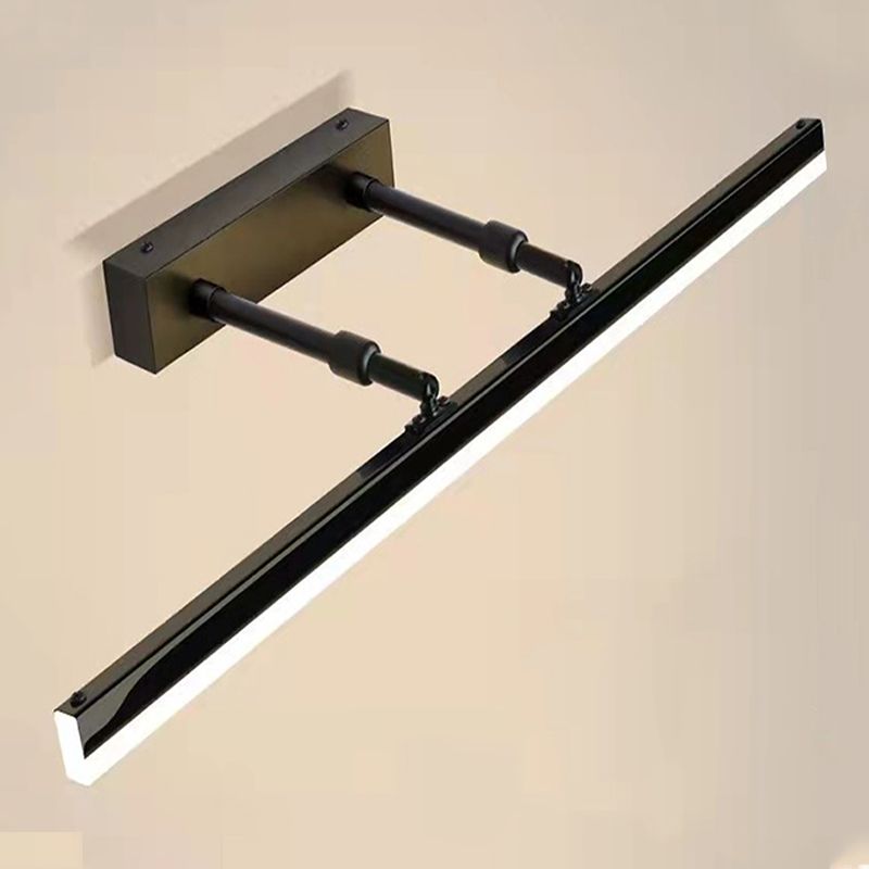 Linear Shape Metal Wall Sconce Modern Style 1 Light Swing Arm Mirror Wall Mount Lighting