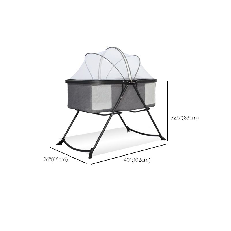 Folding and Rocking Crib Cradle Modern Metal Cradle with Mattress