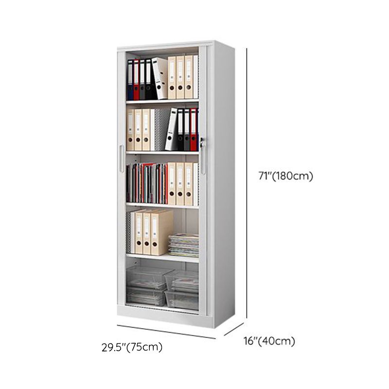 Modern File Cabinet Storage Shelves Rolling Door Metal Filing Cabinet for Home Office