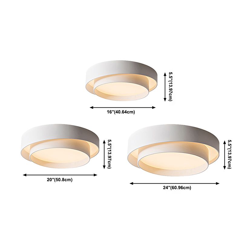 Acryl Witte LED Flush Mount in Moderne Creatieve Stijl Smeedijzeren Circulaire Plafond Fixture