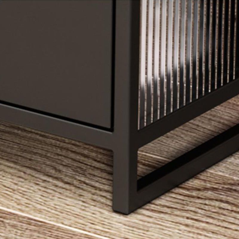 Modern Metal Night Table Storage Bedside Cabinet with Door for Bedroom