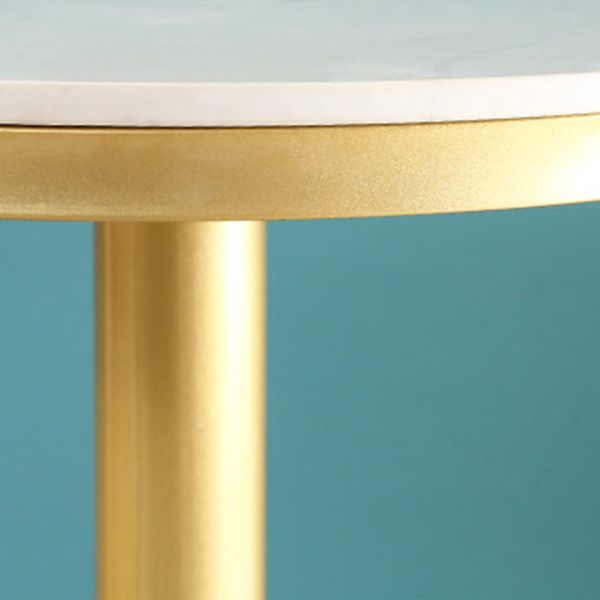 Glam Style Gold Iron Bar Tabel 41.3 "H Faux Marble Witte Top Bistro Table met wijnrek