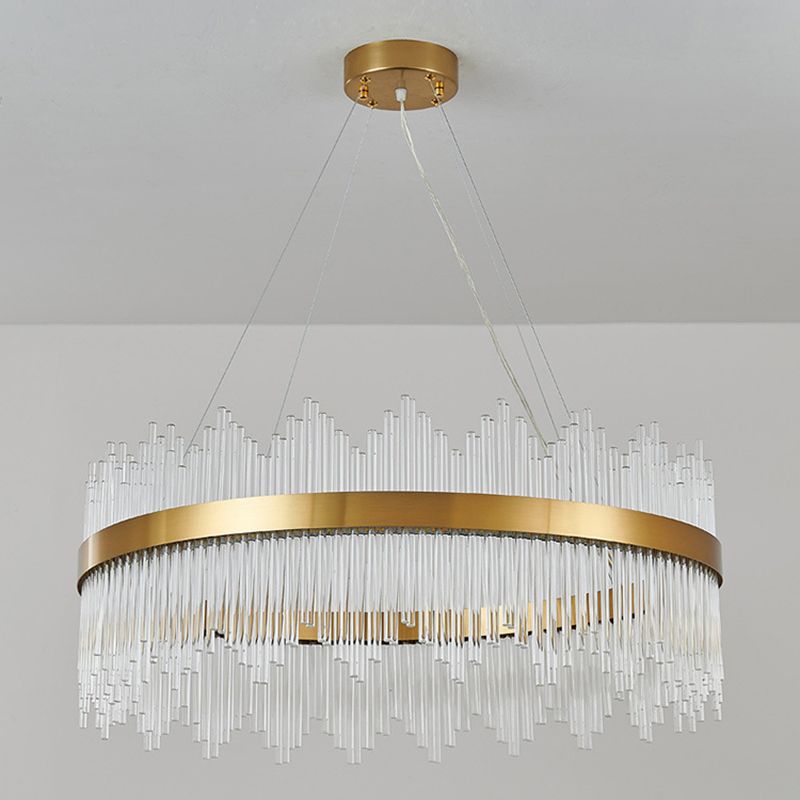 Modern Style Crystal Hanging Lighting Fixture Household Chandelier for Sitting Room