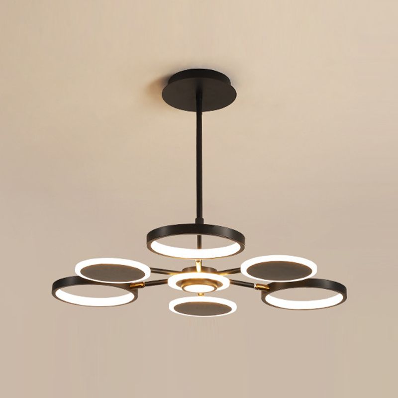 Modern Style Chandelier Lighting Fixtures Round Metal Hanging Chandelier