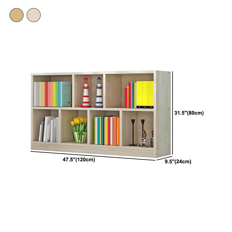 Contemporary Closed Back Book Shelf Wood Horizontal Bookshelf for Office