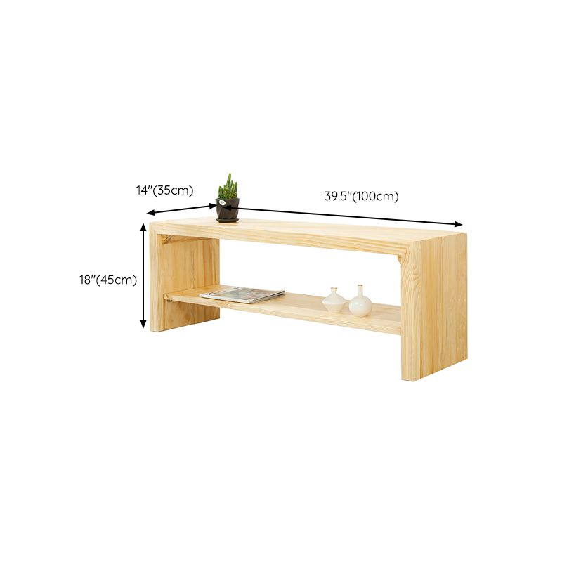 13.65-inch W Solid Wood Bench Modern Bedroom Seating Bench in Natural