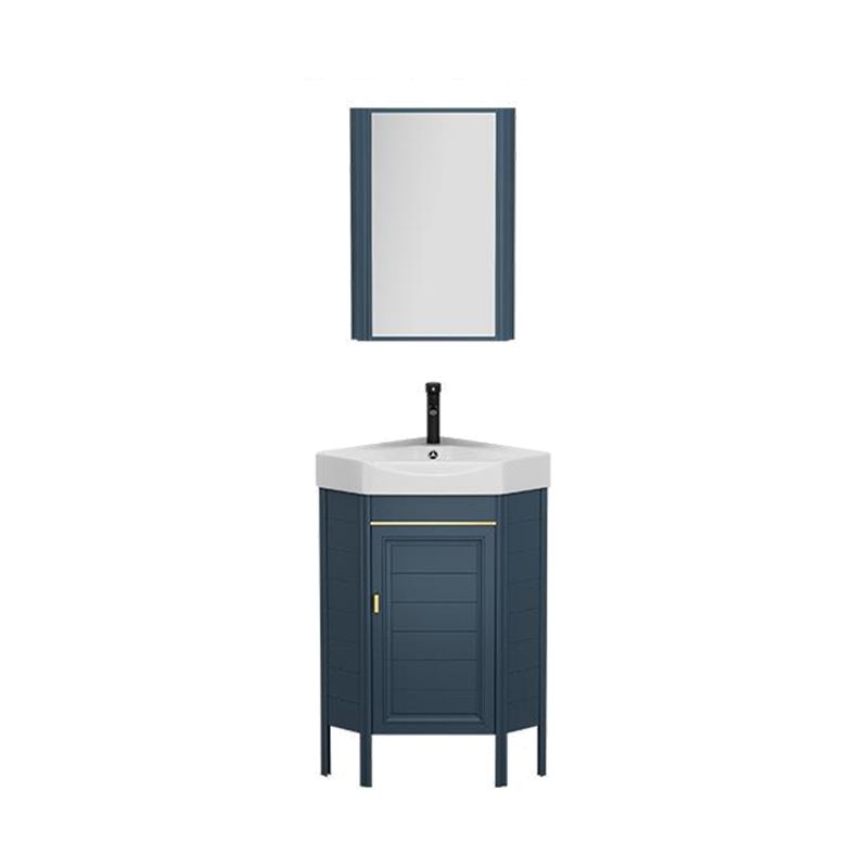 Gorgeous Sink Cabinet Blue Tone Free-standing Corner Bathroom Vanity