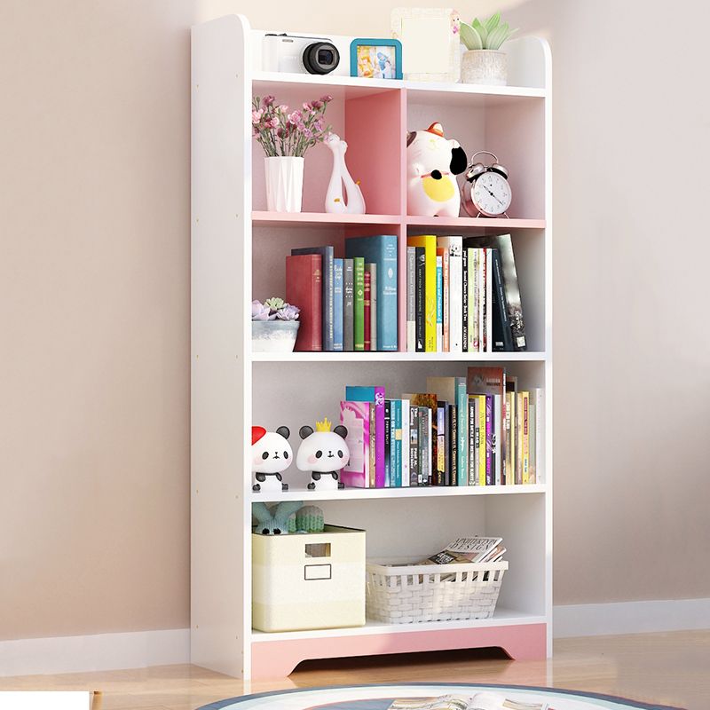 Contemporary Closed Back Bookshelf Freestanding Cubby Storage Bookcase