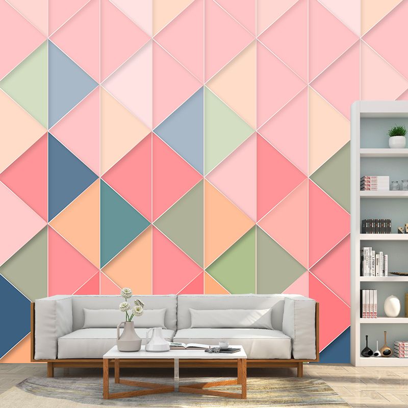 Geometric Contemporary Wallpaper Illustration Stain Resistant Wall Mural