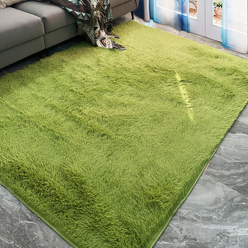 Funky Plain Shag Carpet Polyester Indoor Rug Non-Slip Backing Area Carpet for Living Room