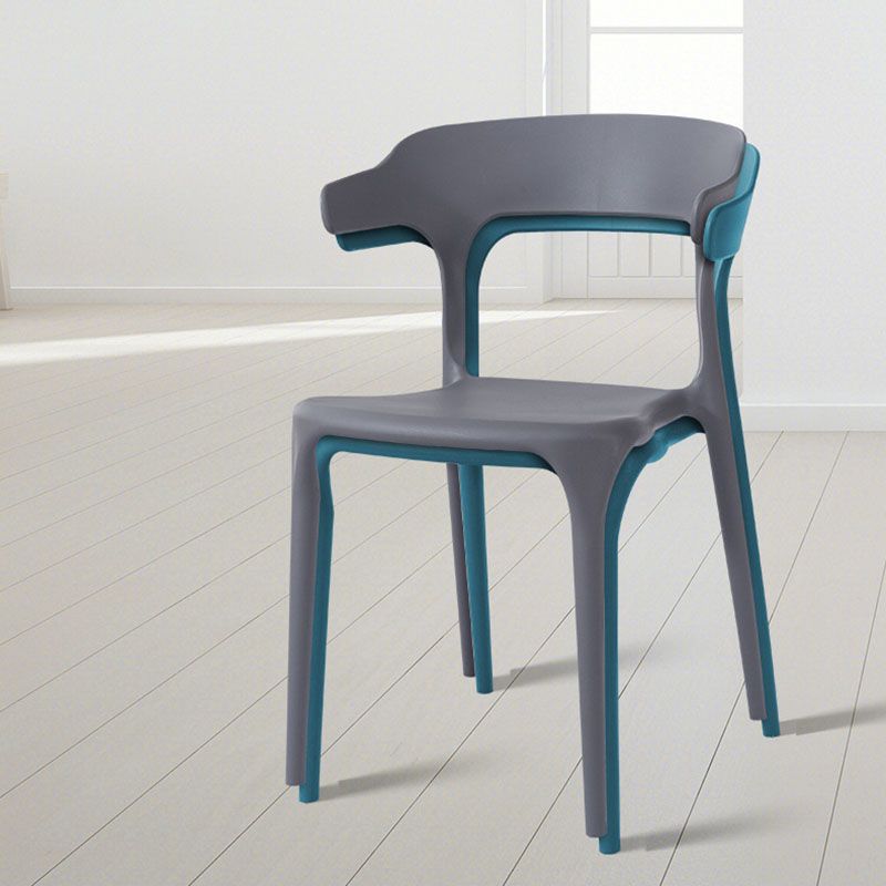 Contemporary Chairs Open Back Kitchen Armless Chair with Plastic Legs