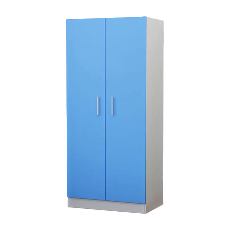 Blue Modern Coat Locker High Gloss Wooden Kid's Wardrobe with 2-Door