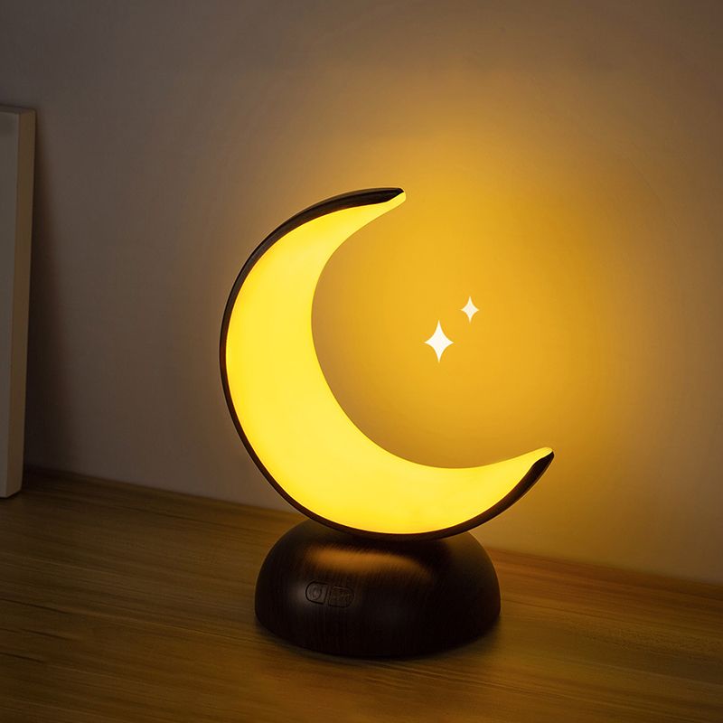 Crescent Shaped LED Aroma Lamp Nordic Plastic Bedroom Table Light with USB Charging Cord