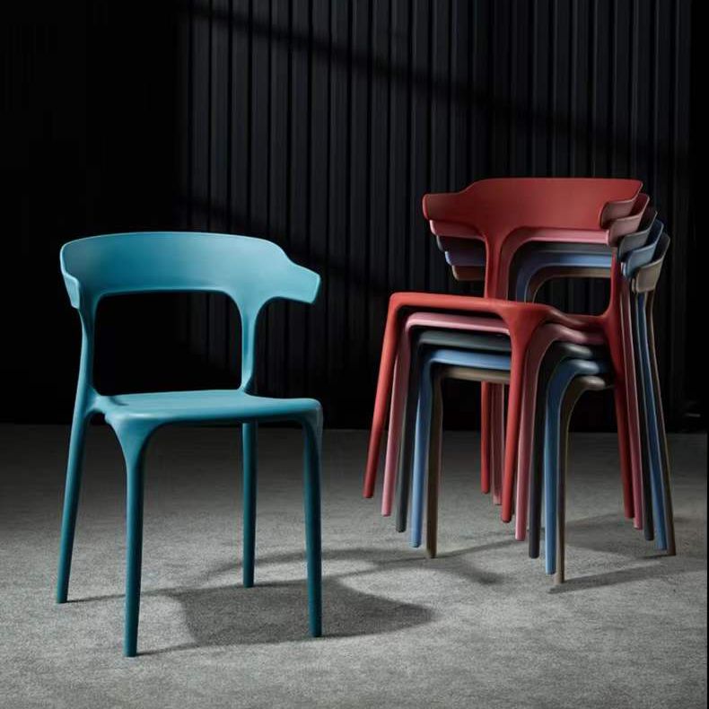 Contemporary Chair Dining Armless Chairs for Kitchen with Plastic Legs