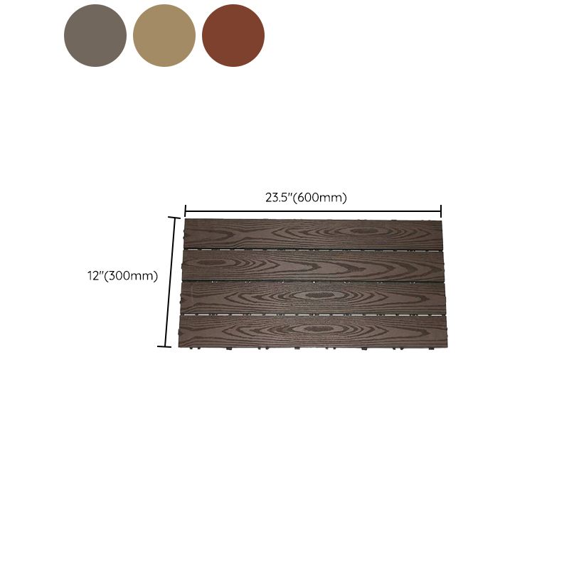 12" X 24" Deck/Patio Flooring Tiles 4-Slat Floor Board Tiles