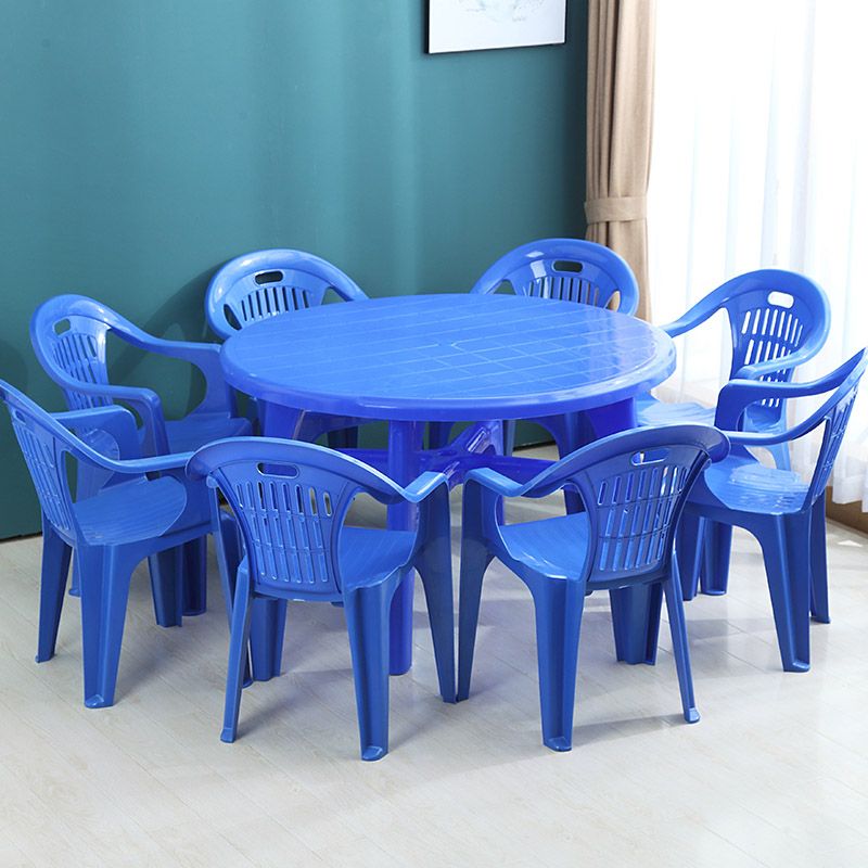 Modern Waterproof Geometric Courtyard Table Plastic Base Outdoor Table