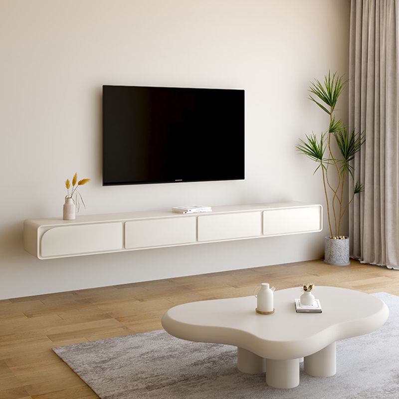 Contemporary TV Console Floating Faux Wood Media Console for Home