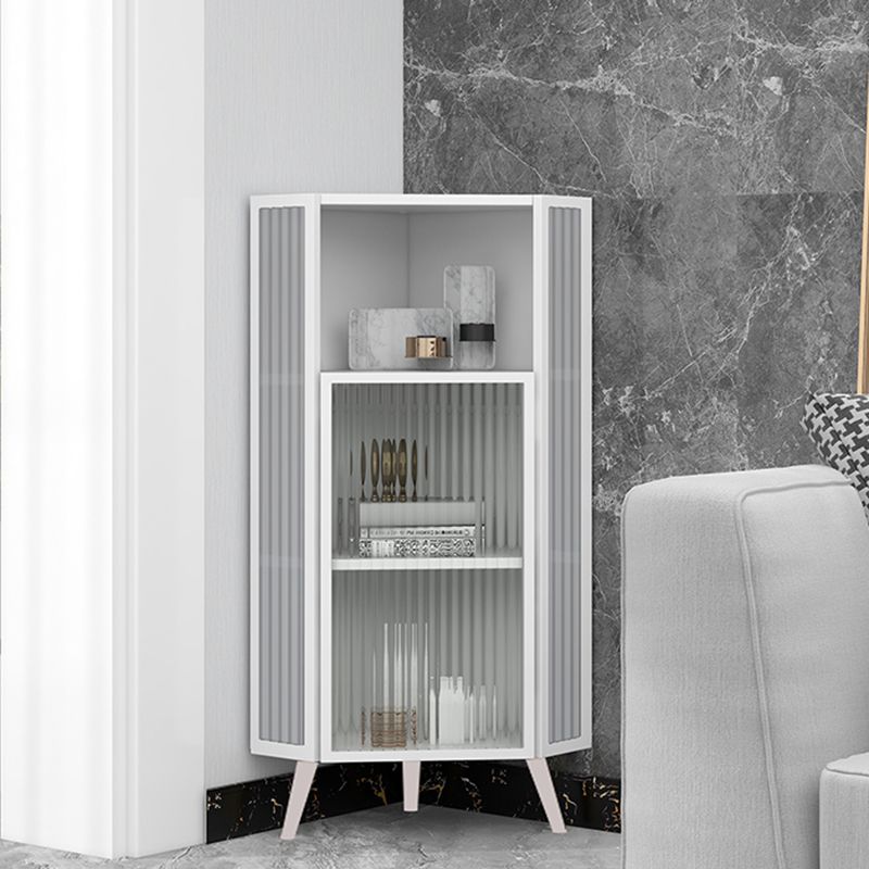 Contemporary Curio Cabinet Metal Display Cabinet with Door for Living Room