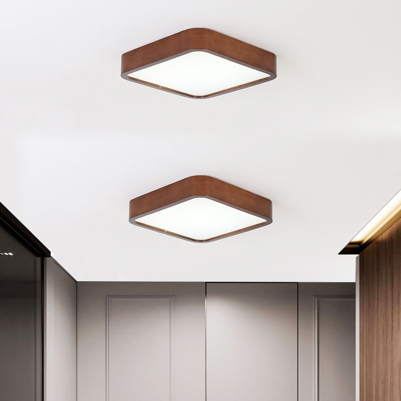 Wood Geometric Light Fixtures Modern Flush Mount Ceiling Lights for Living Room