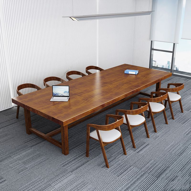 Rectangular Shaped Conference Table Wooden Task Desk in Office