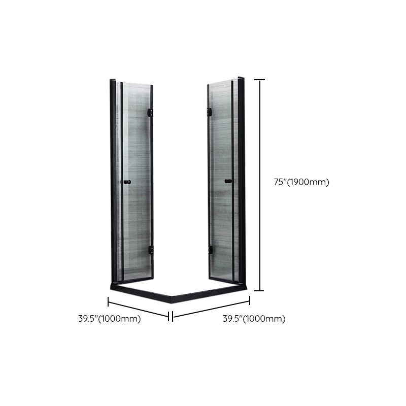 Semi Frameless Tempered Glass Shower Screen Folding Shower Door