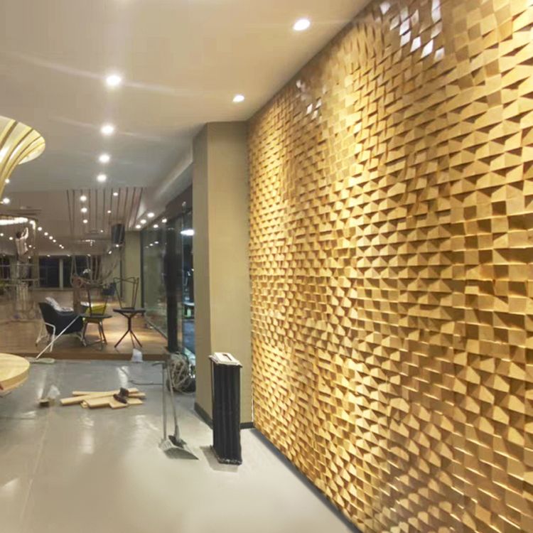 Wall Ceiling Light Wood Glue Down Mosaic Indoor Modern Wall Ceiling