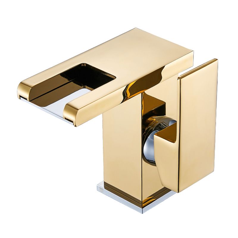 Modern LED Faucet Deck Mounted Waterfall Golden Bathroom Faucet