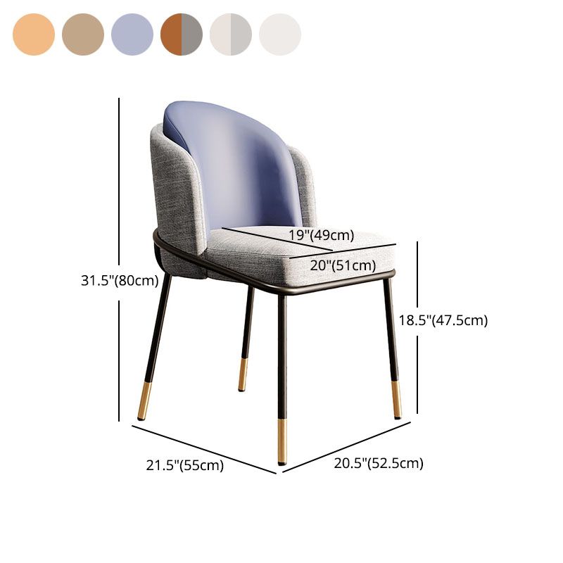 Nordic Design Armless Solid Back Chair for Home  Linen Dining Chair