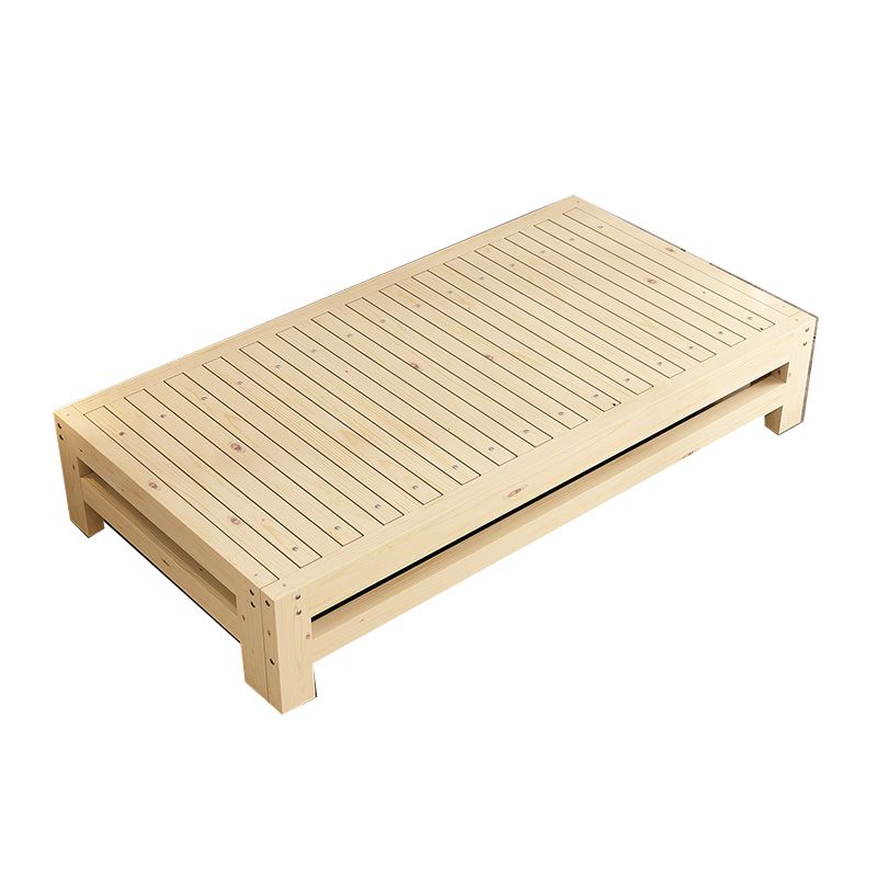 Scandinavian Styled Natural Platform Bed Solid Wood No Theme Kid Bed