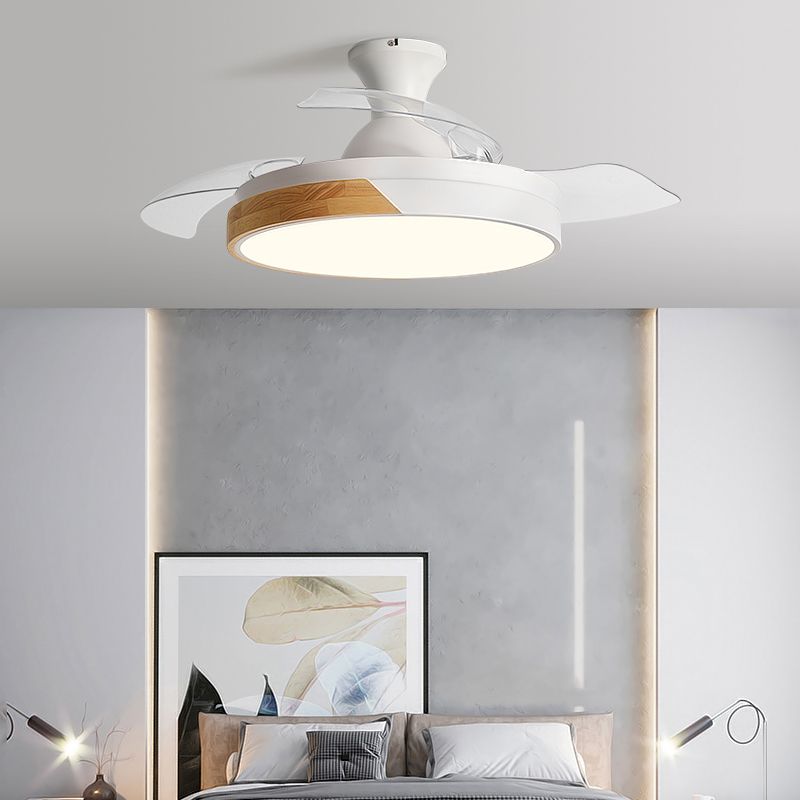 Geometry Shape Ceiling Fan Light Kids Style Metal Single Light LED Flush Light for Bedroom