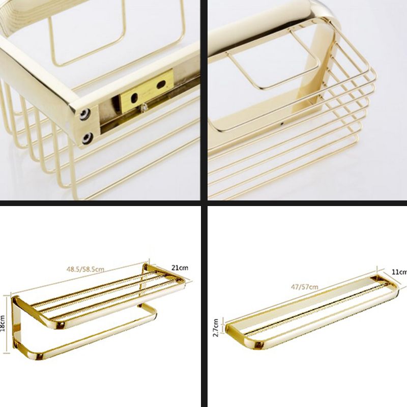 Chrome/Gold Bathroom Accessory Set Modern Metal Bathroom Hardware Set