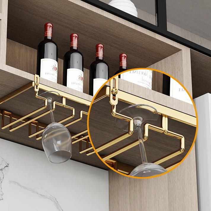 Modern Hanging Glass & Stemware Holder Metal Glass Rack Under Cabinet