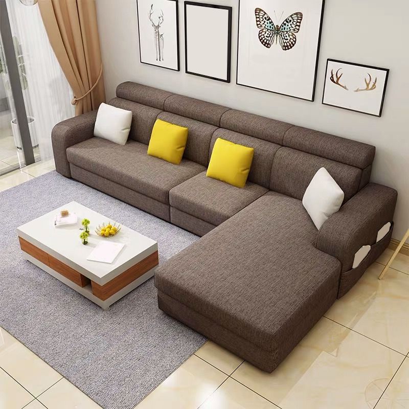 Scandinavian 4-seater L-Shape Sectional with Stoarge for Living Room