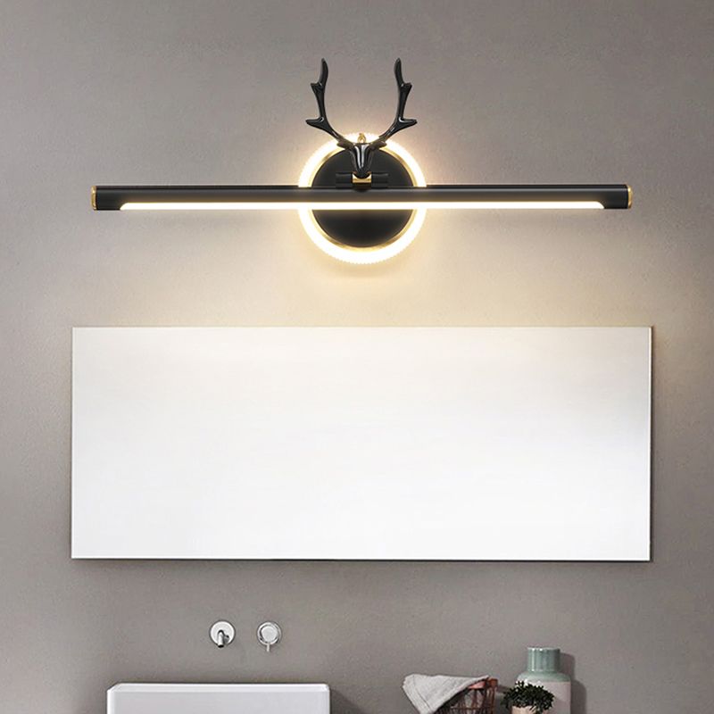 Modern Metal Wall Sconce Linear Shape LED Vanity Lamp with Acrylic Shade for Bathroom