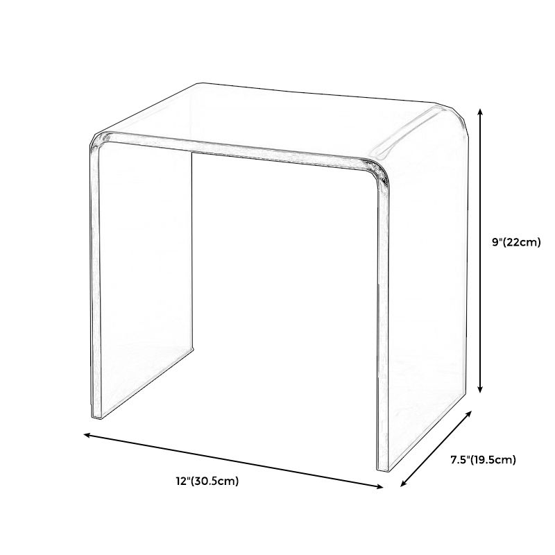 Acrylic Living Room Side Table Modern Rectangular Sled End Table