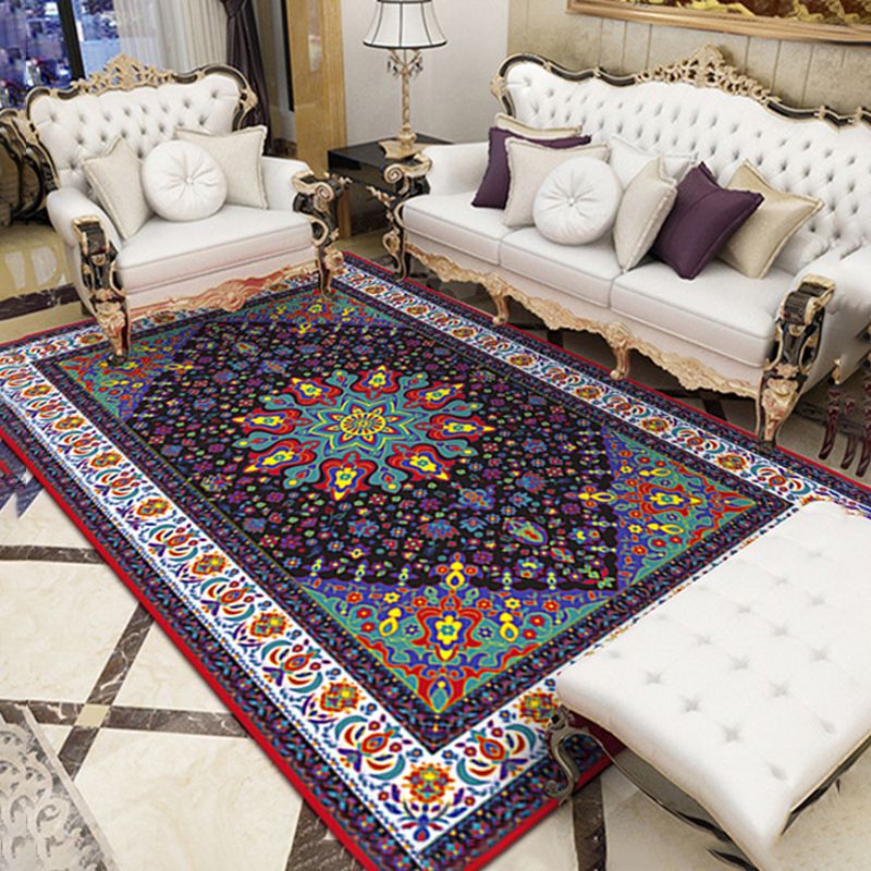 Soft Color Classic Carpet Polyester Moroccan Pattern Indoor Rug Washable Rug for Living Room