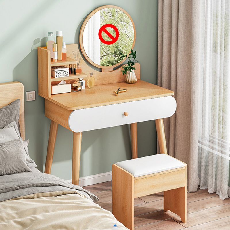 Scandinavian Bedroom Storage Box Standing Straight Feet Vanity Desk