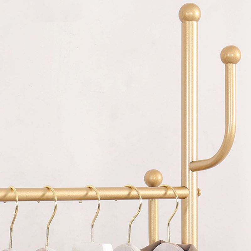 Metal Entry Hall Tree Hooks and Beach Coat Rack with Hanging Rail