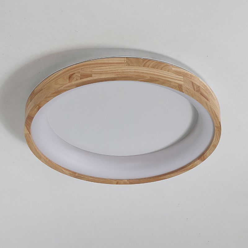 Modern Drum Shade Flush Mount Wood Flush Mount Light Fixture